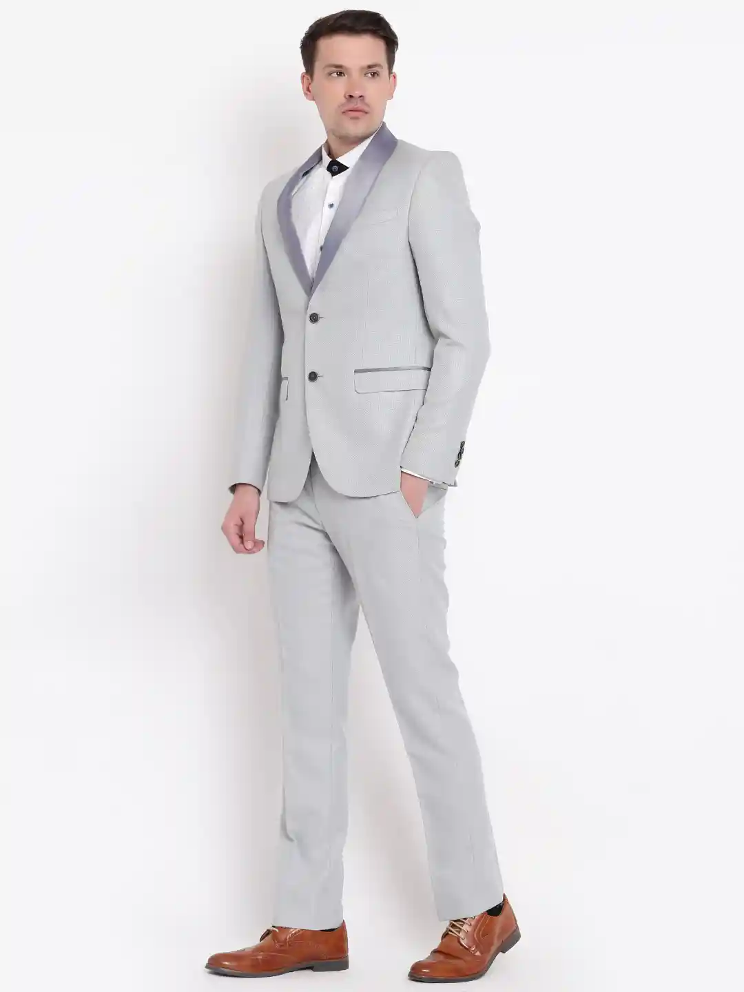 Buy Blackberrys Grey Slim Fit Single-Breasted Tuxedo Suit Suits