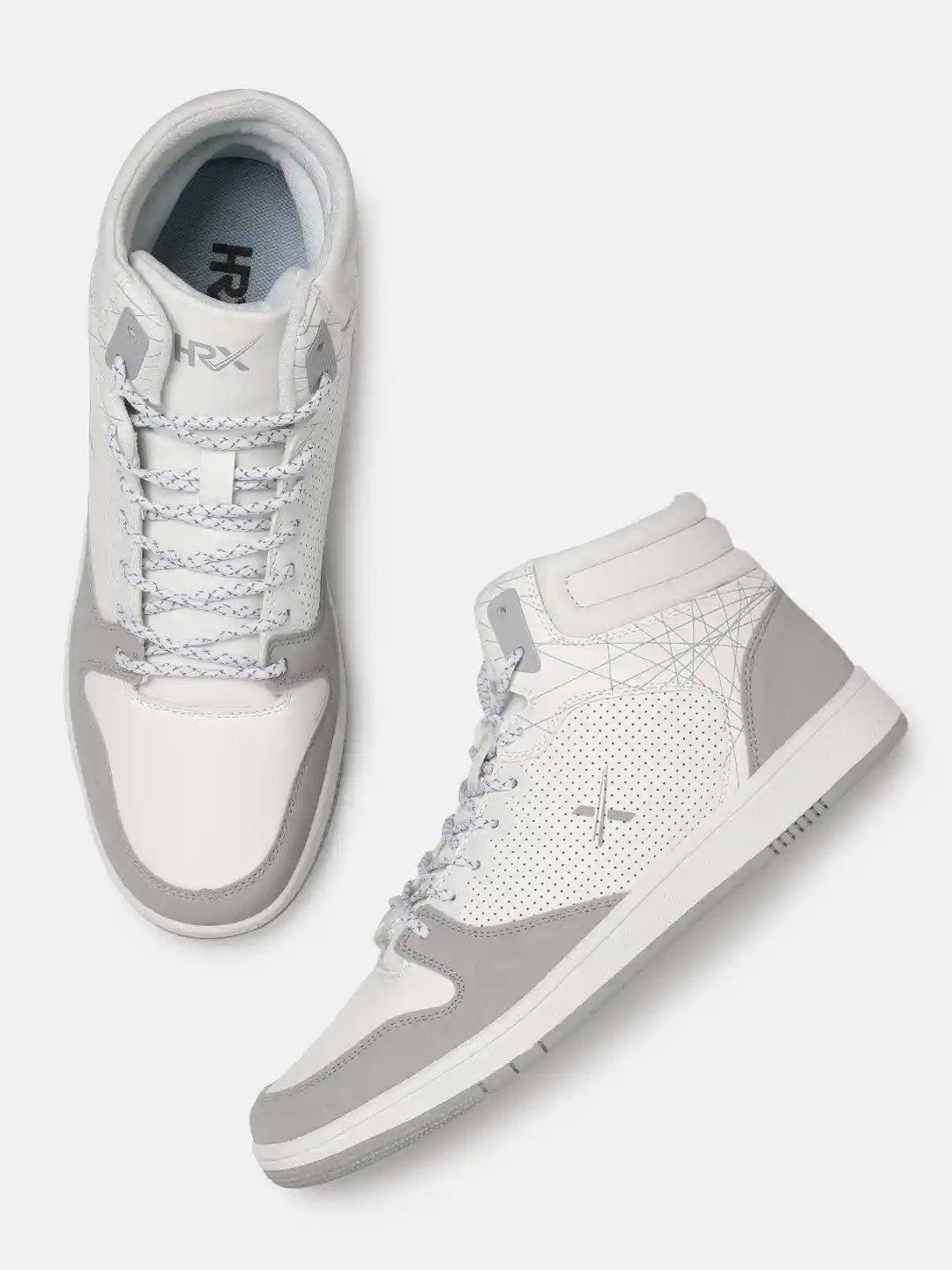 Buy HRX by Hrithik Roshan Men White Solid Mid-Top Hoop Life