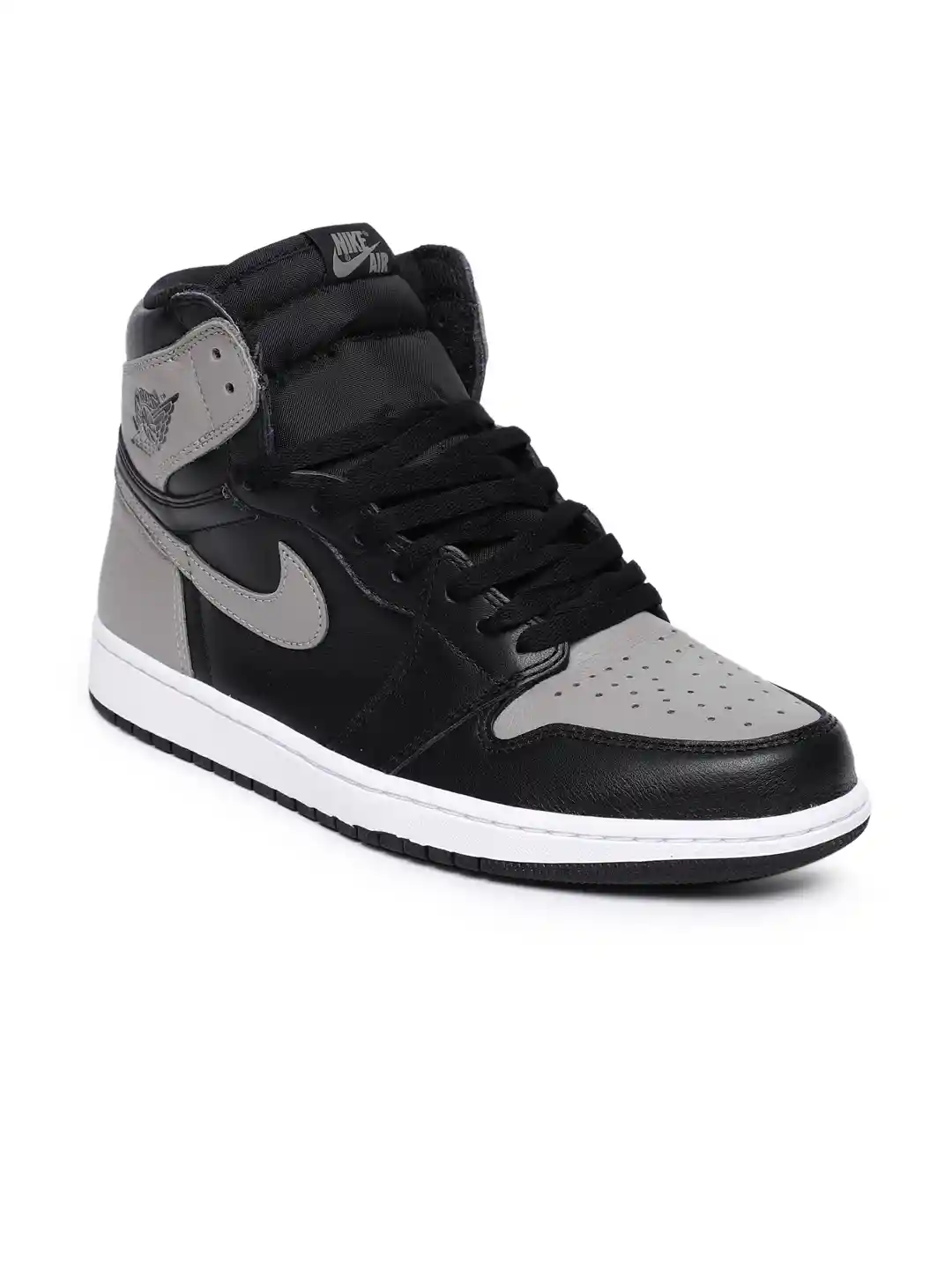 Buy Nike Men Black Grey Air Jordan Retro High OG Leather