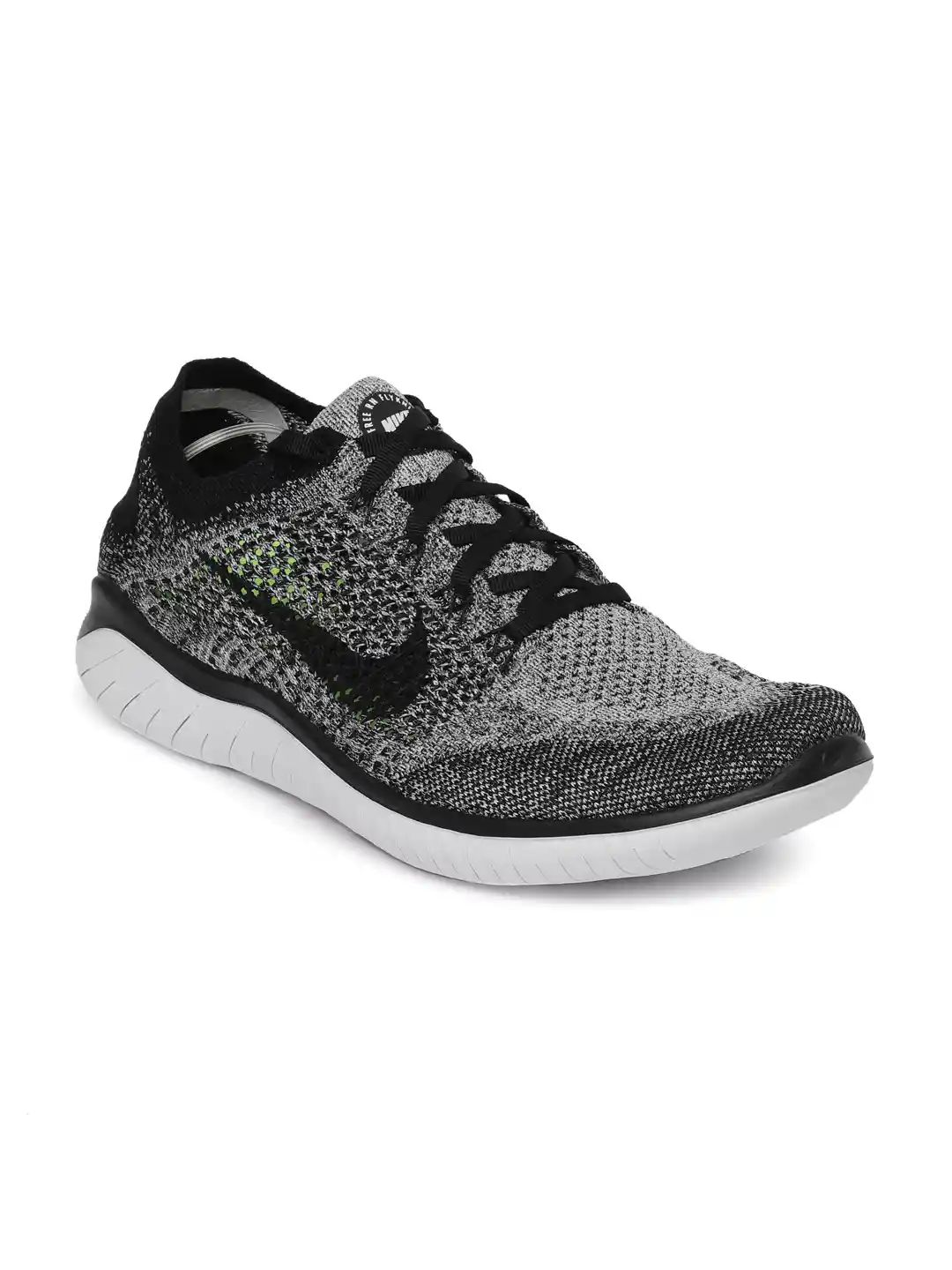 Buy Nike Men White Black Free RN Flyknit 2018 Running Shoes