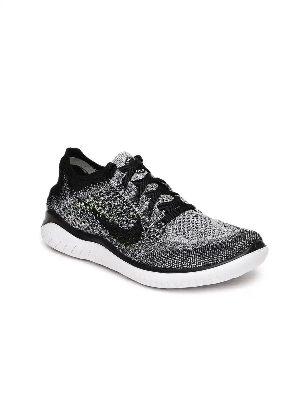 Buy Nike Women Black White Free RN Flyknit 2018 Running Shoes