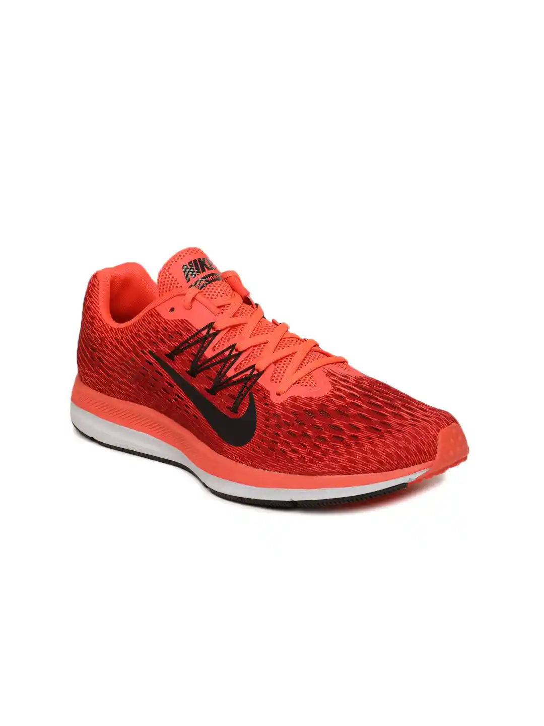 Buy Nike Men Fluorescent Orange Red Printed Air Zoom Winflo