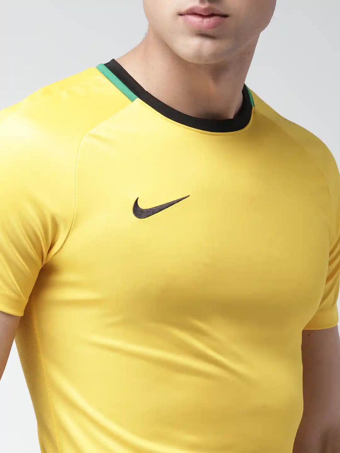 Buy Nike Yellow Printed Slim Fit Academy Sports Football T-shirt