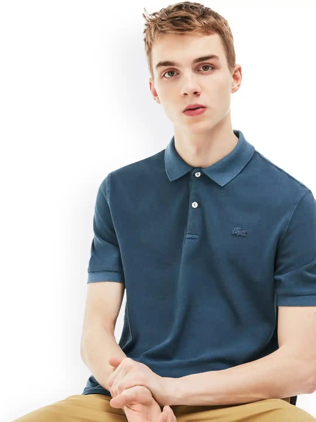 Buy Lacoste Men Teal Live Drawstring Faded Petit Piqu Polo