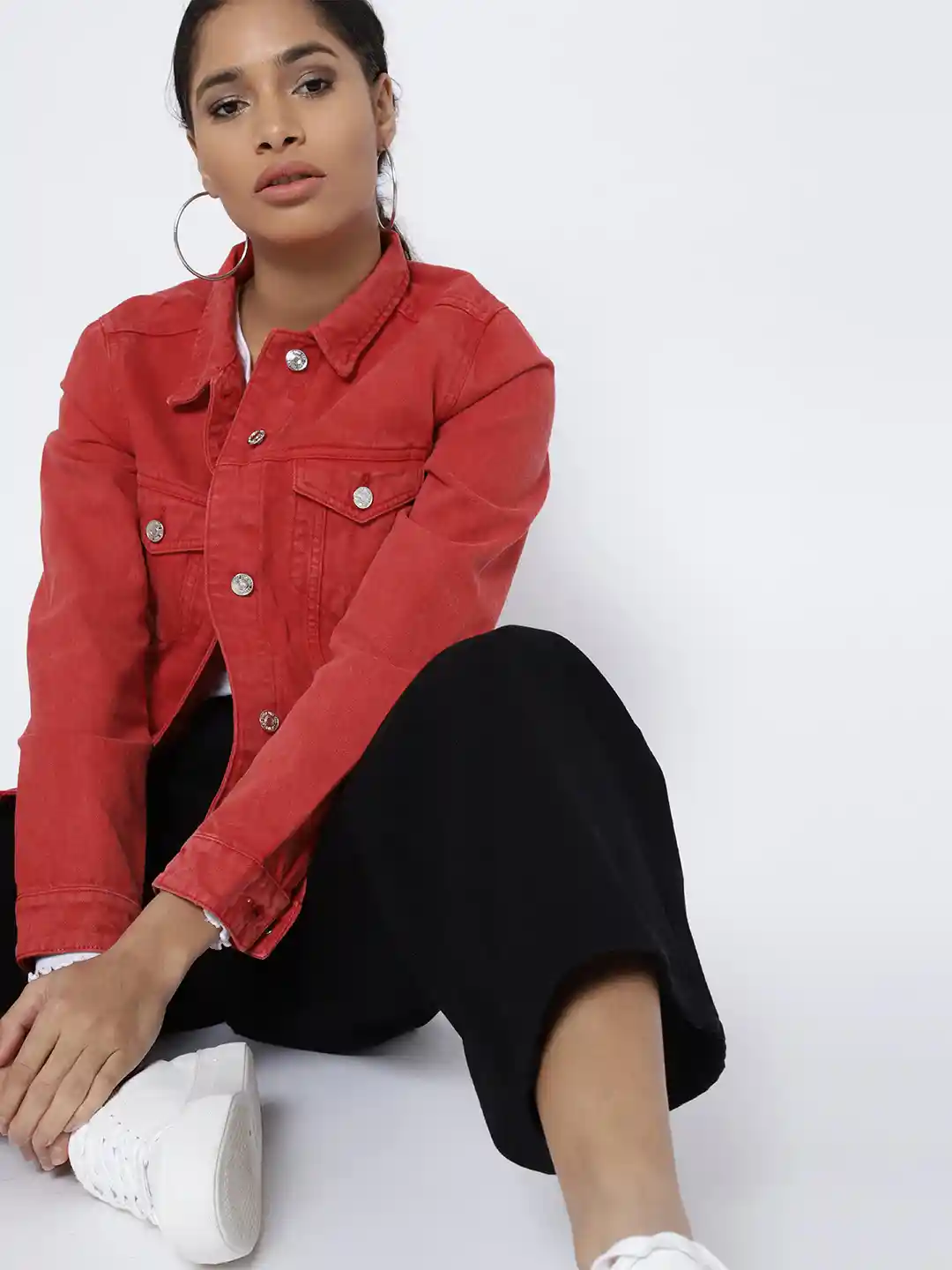 Denim Jacket Red Dress Jacket Womens Buy Online Maroon Denim