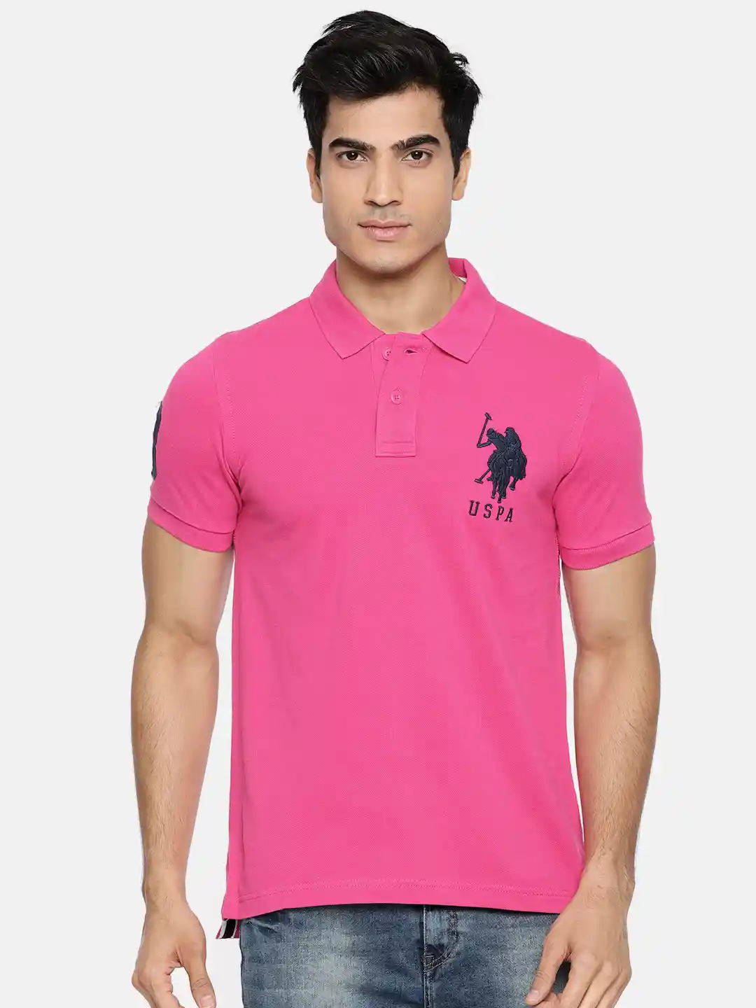 Buy Polo Men Pink Polo Pure Cotton T-shirt Tshirts