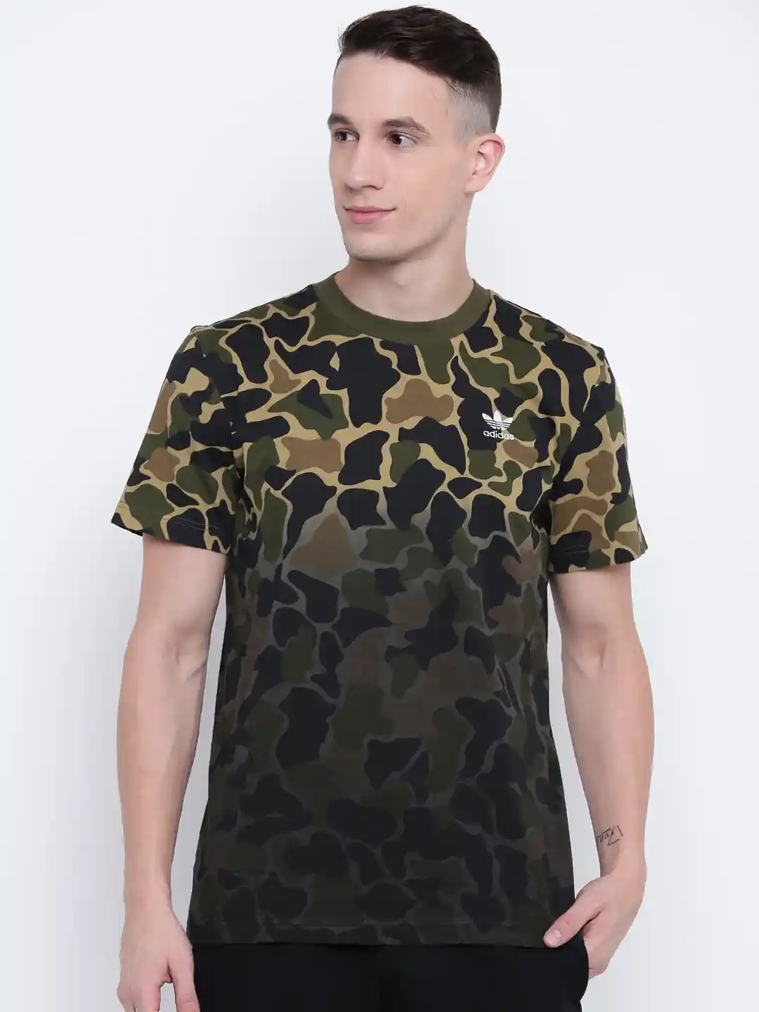 Buy ADIDAS Originals Men Olive Green Camouflage Print T-shirt