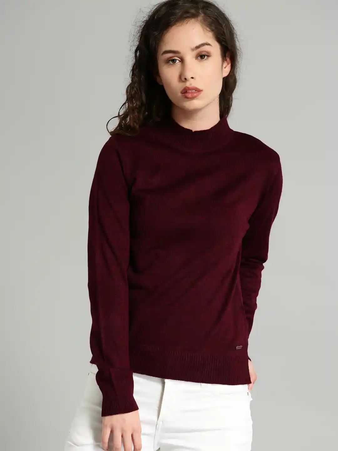 Roadster Women Maroon Solid Pullover