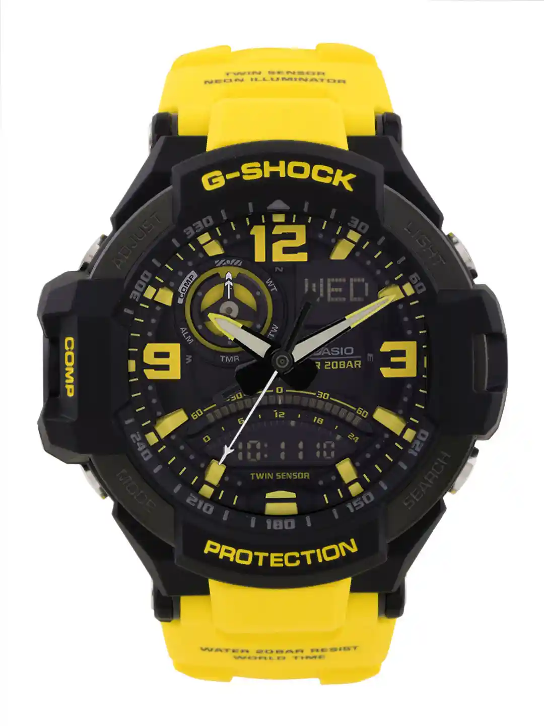 and yellow casio mens yellow g shock watch