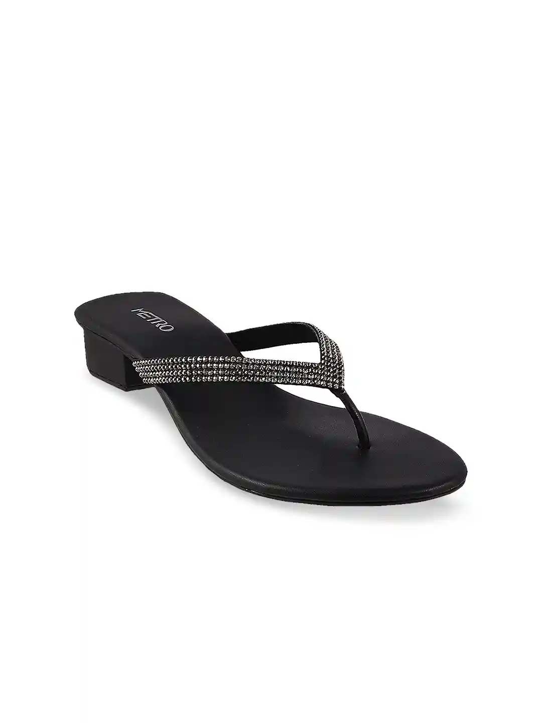 Buy Metro Women Black Embellished Sandals Heels for Women