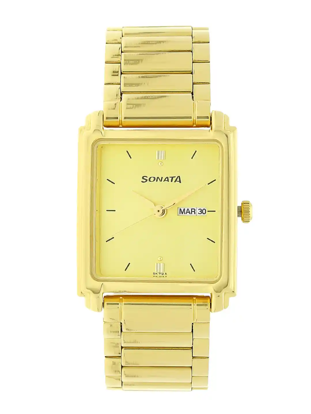 Sonata Men Gold-Toned Analogue Watch NK7053YM05