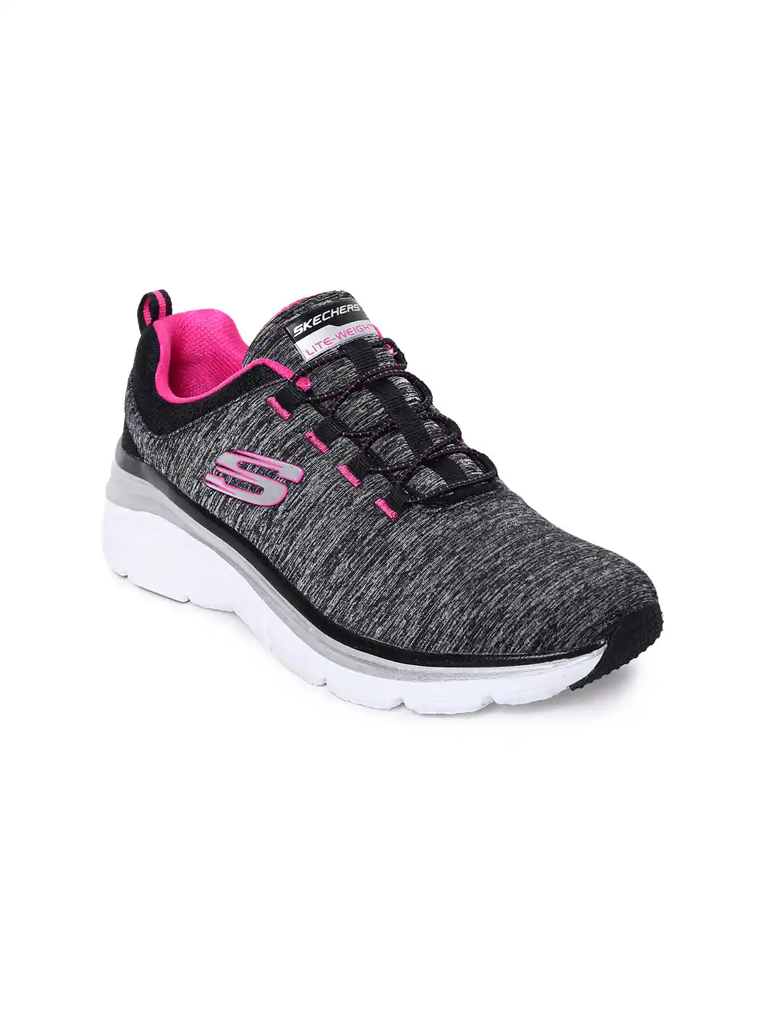 Buy Skechers Women Black Fashion Fit Up A Level Slip-On Sneakers