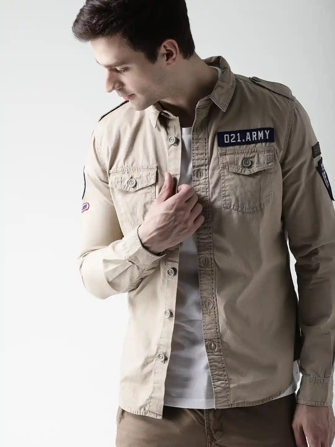 Buy Superdry Men Beige Classic Fit Solid Casual Shirt Shirts for