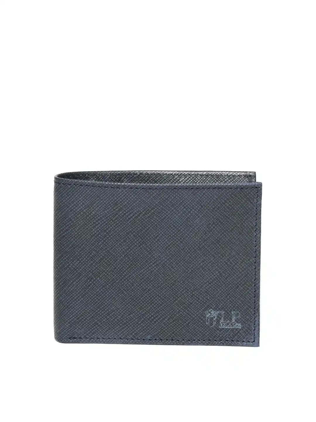 Buy Louis Philippe Men Navy Blue Textured Genuine Leather Two Fold