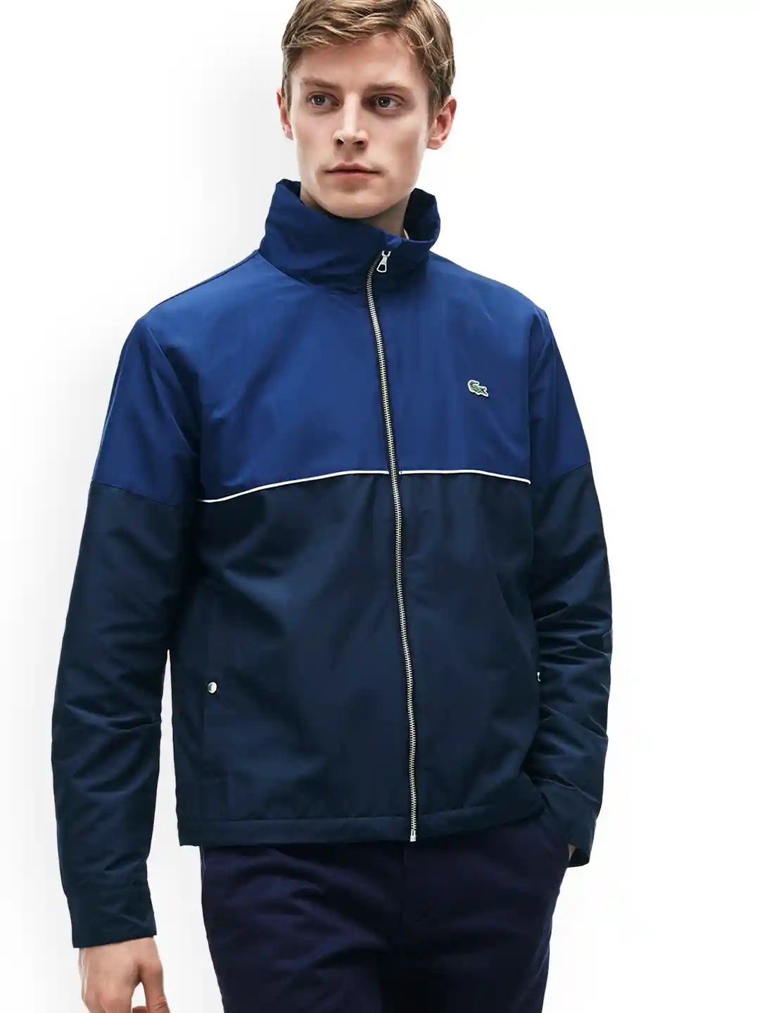 Buy Lacoste Men Navy Blue Colourblocked Water Resistant Sporty