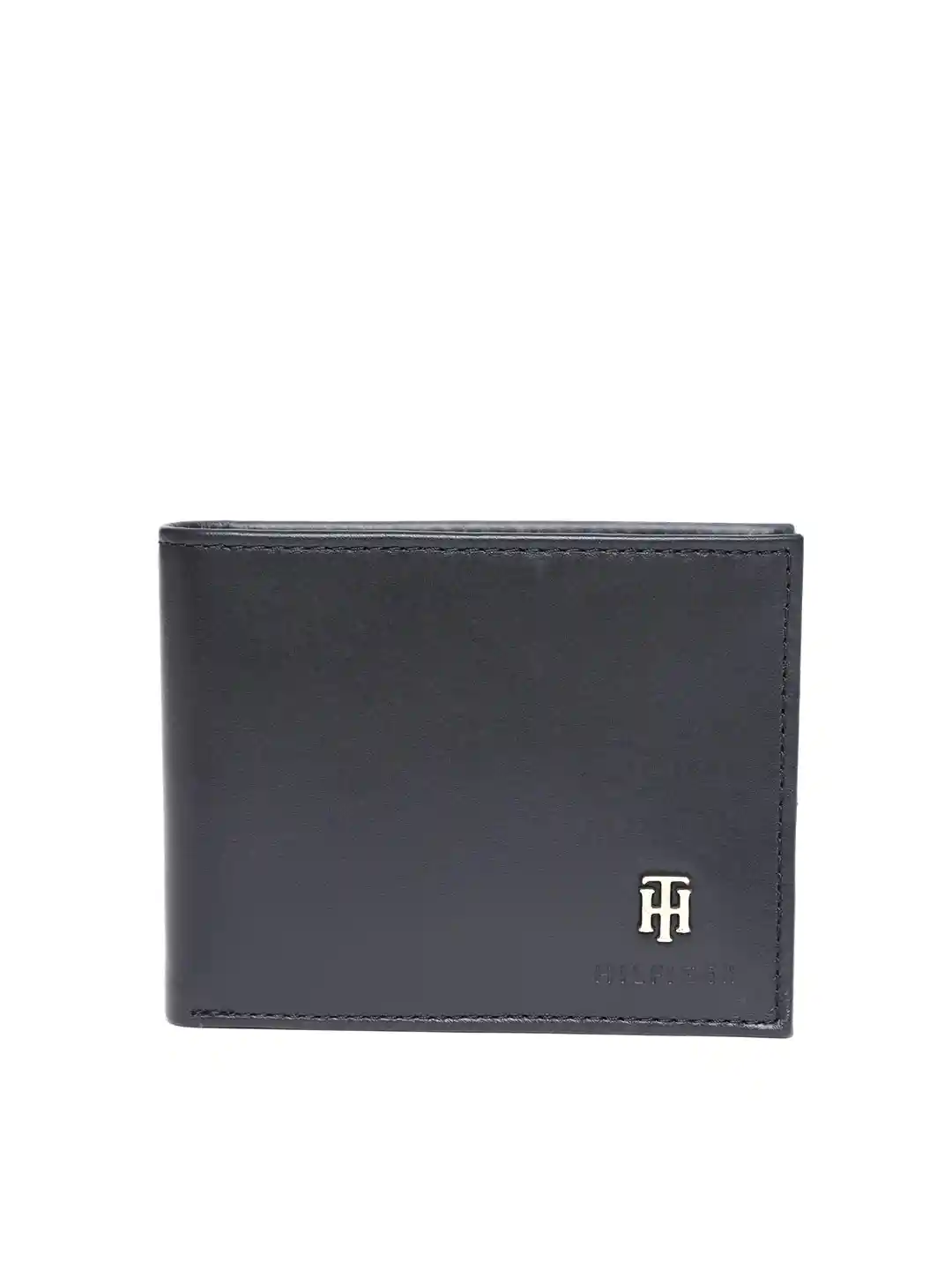 Buy Tommy Hilfiger Men Black Leather Solid Two Fold Wallet