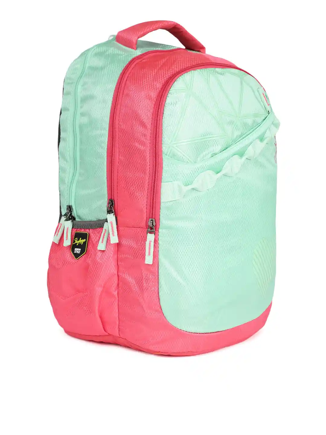 Buy Skybags Unisex Pink Green Colourblocked Backpack Backpacks