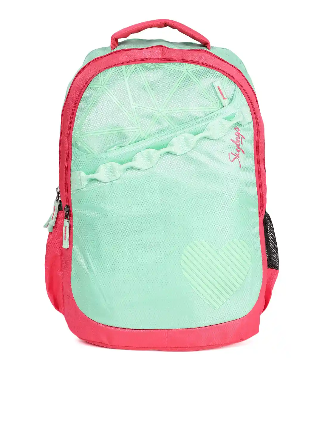 Buy Skybags Unisex Pink Green Colourblocked Backpack Backpacks