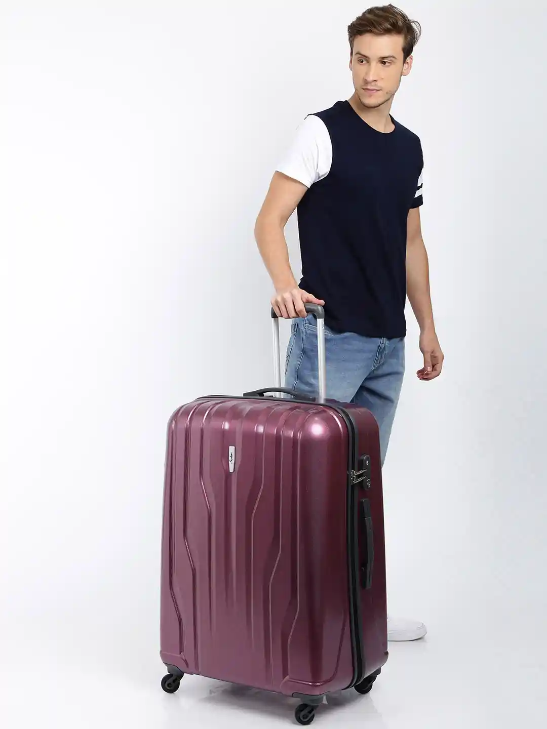 Buy Skybags Unisex Purple MARSHAL STROLLY 79 360 Large Trolley