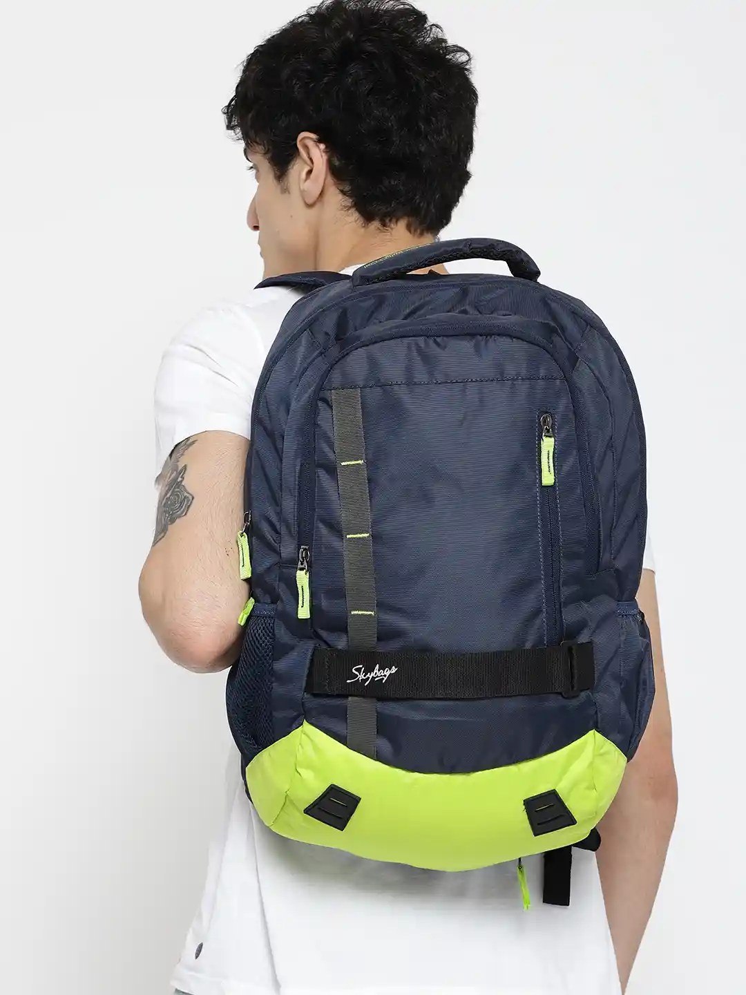 Buy Skybags Unisex Navy Blue Green Geek 05 Backpack Backpacks