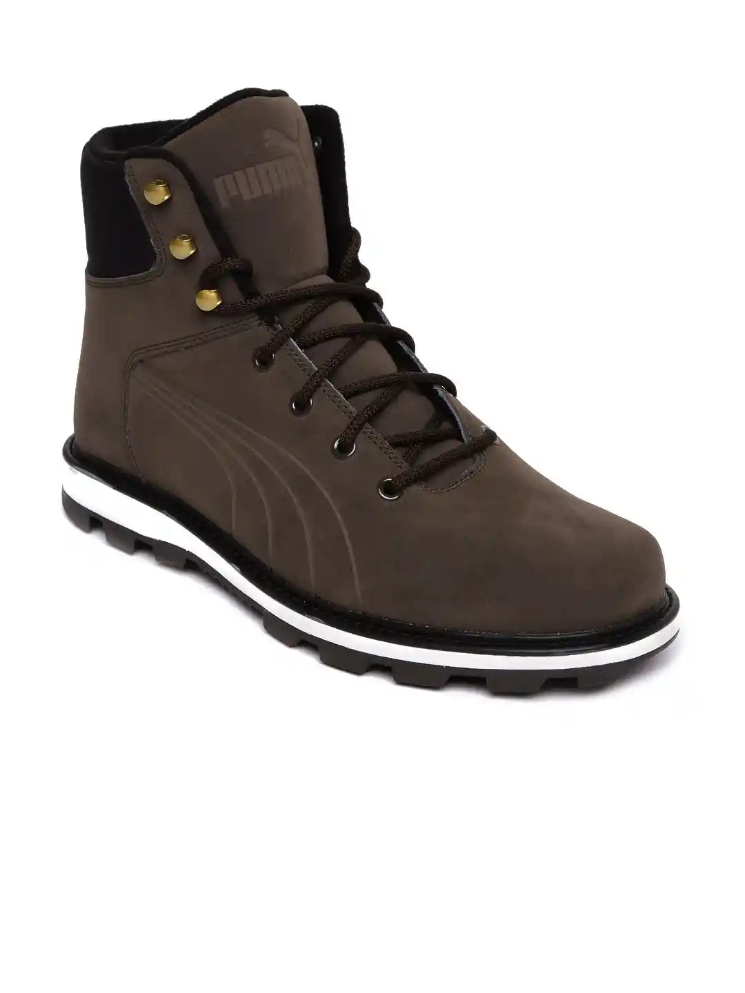 Buy Puma Men Brown Desierto Fun Suede High-Top Sneakers Casual