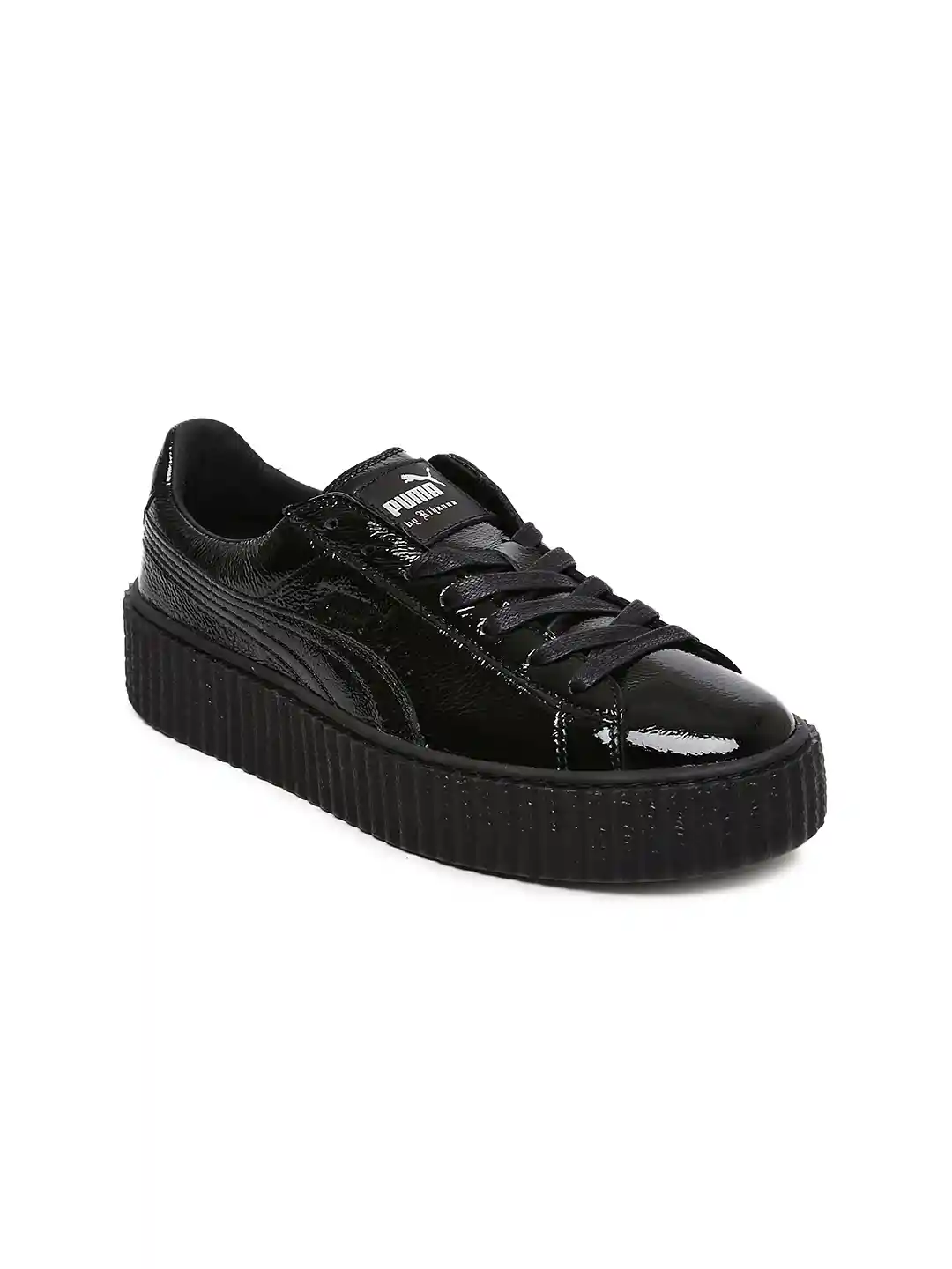 Buy Puma Women Black Fenty Creeper Wrinkled Patent Leather