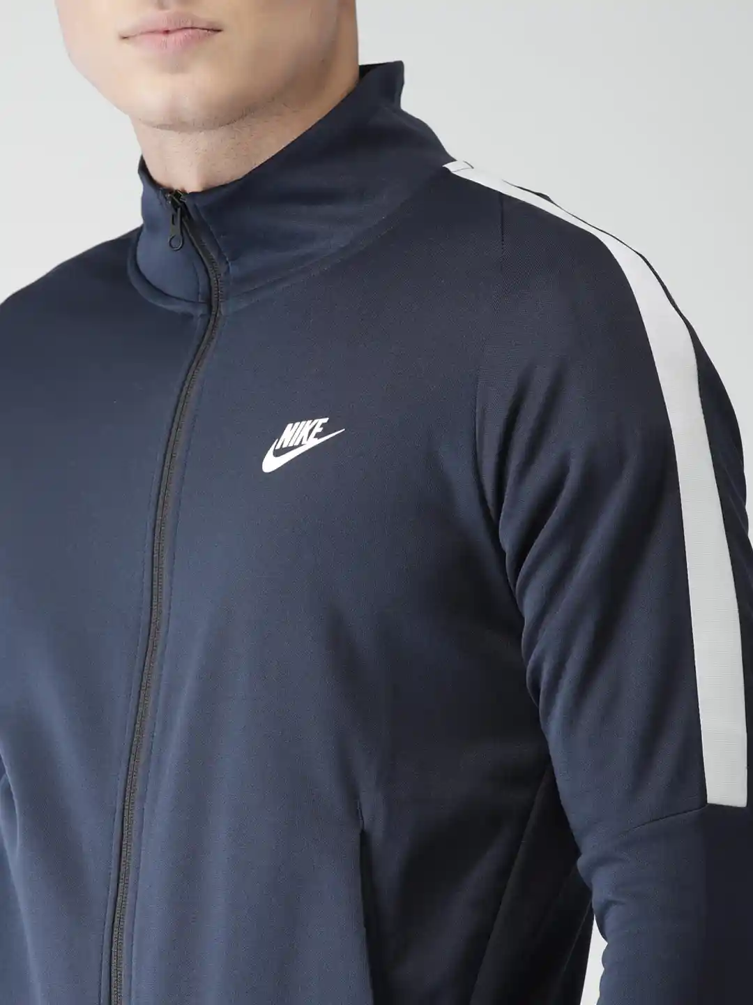 Buy Nike Men Navy Blue Standard Fit N98 JKT PK TRIBUTE Sporty
