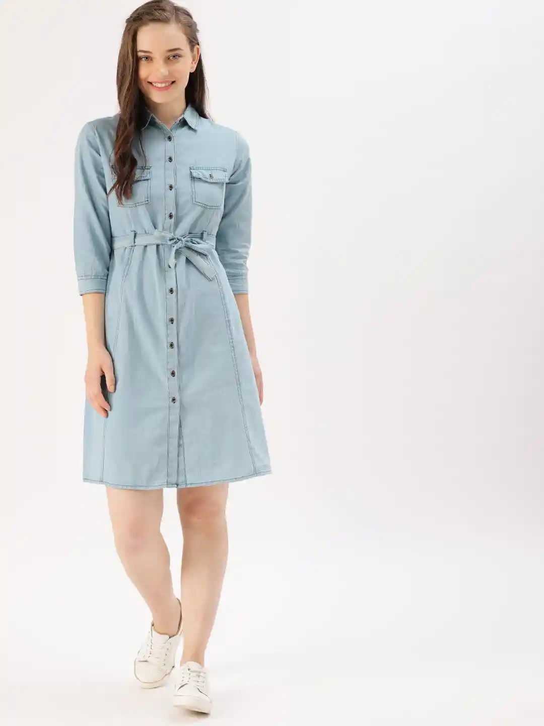 Buy DressBerry Blue Denim Shirt Dress Dresses for Women 6826878