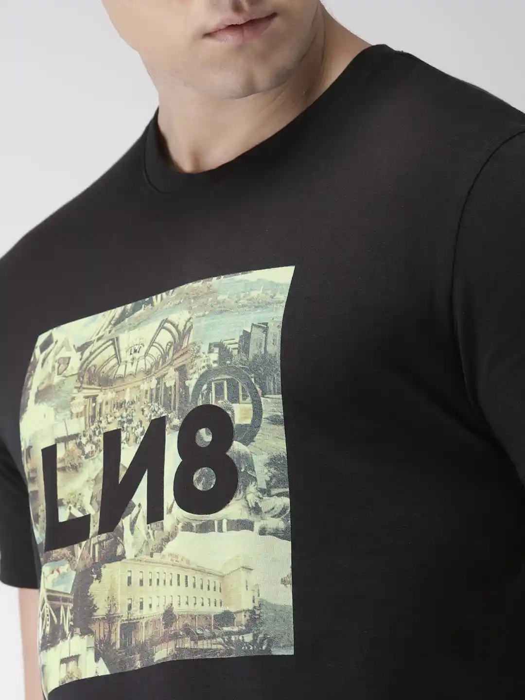 Buy Levis Men Black LINE Printed Round Neck T-shirt Tshirts