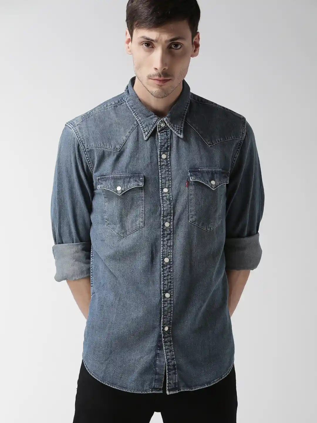 Buy Levis Men Blue Faded Chambray Shirt Shirts for Men 6841327