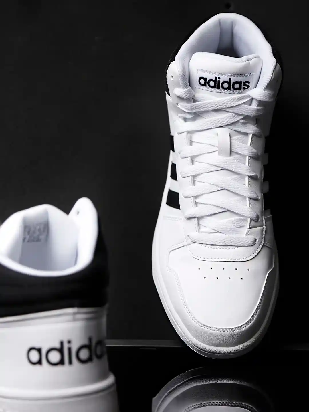Buy ADIDAS Men White Hoops Mid-Top Basketball Shoes Sports - Main Image