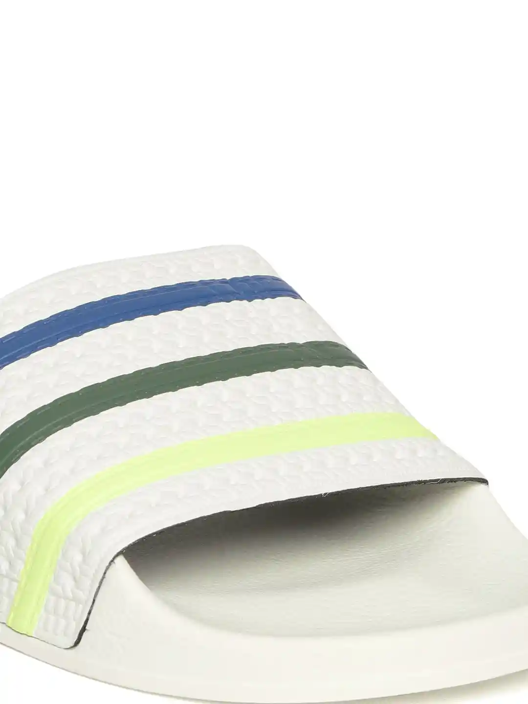 Buy ADIDAS Originals Men Off-White ADILETTE Pride Striped Sliders