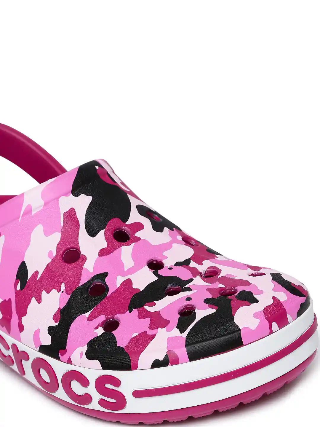 Buy Crocs Women Pink Camouflage Bayaband Printed Clogs Flip