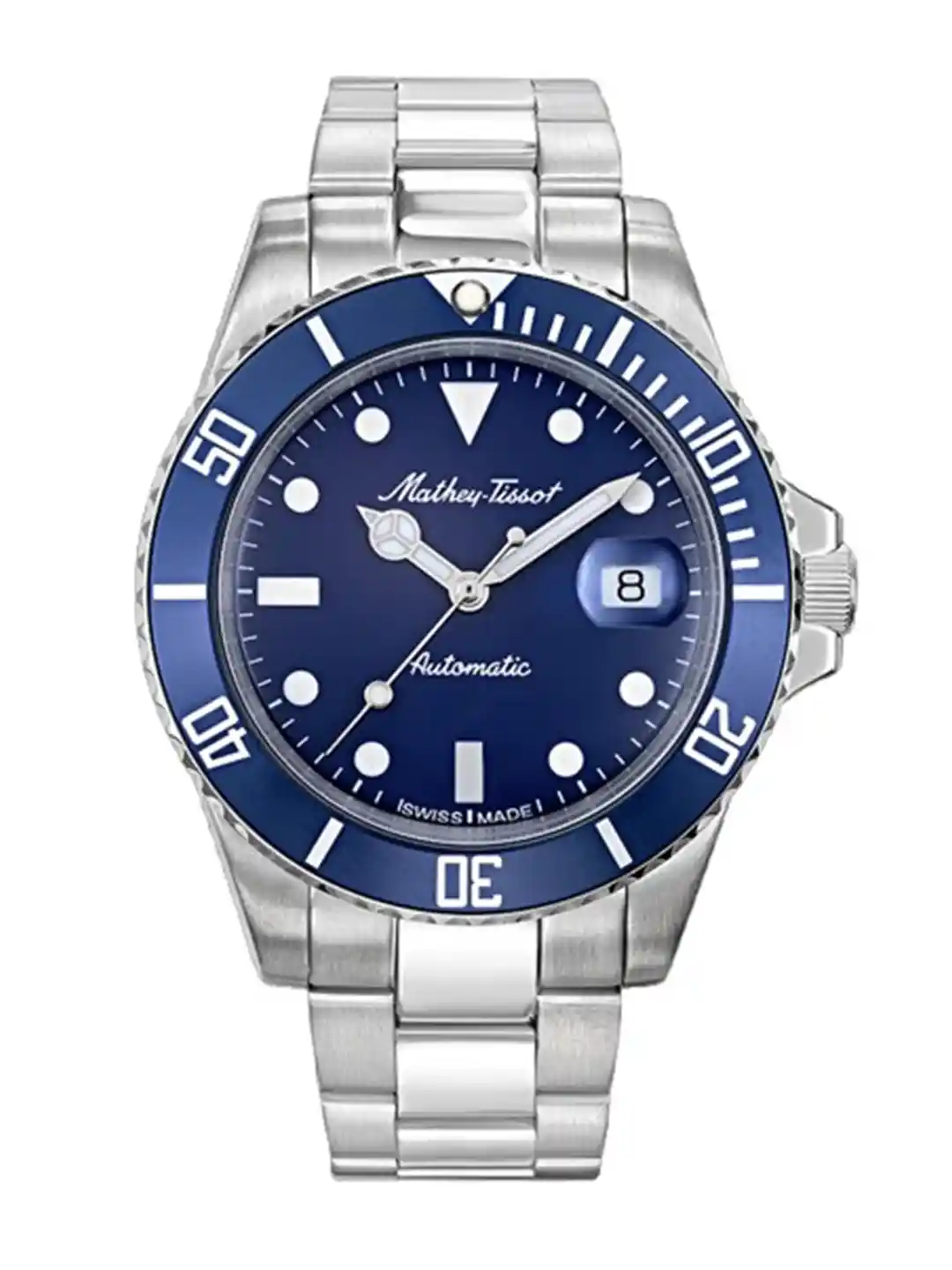 Mathey-Tissot Swiss Made Men Rolly Vintage Automatic Blue Dial Watch  H901ATBU