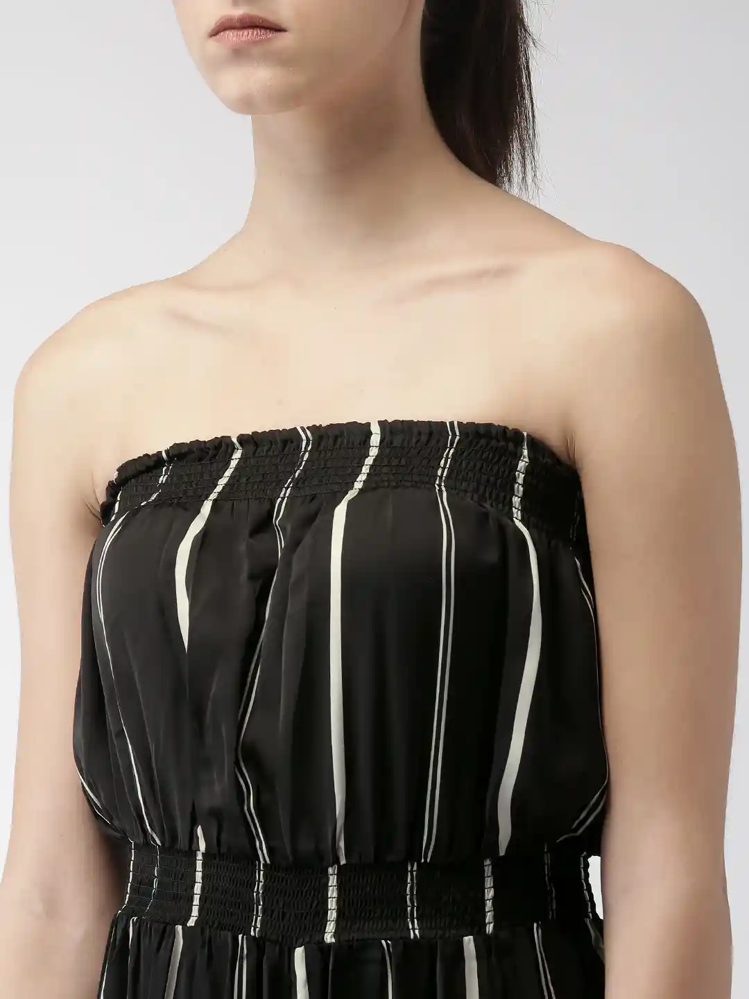 Buy FOREVER 21 Black White Striped Basic Jumpsuit Jumpsuit for