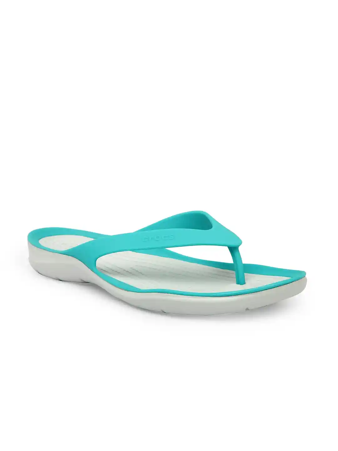 Buy Crocs Swiftwater Women Turquoise Blue Solid Thong Flip-Flops