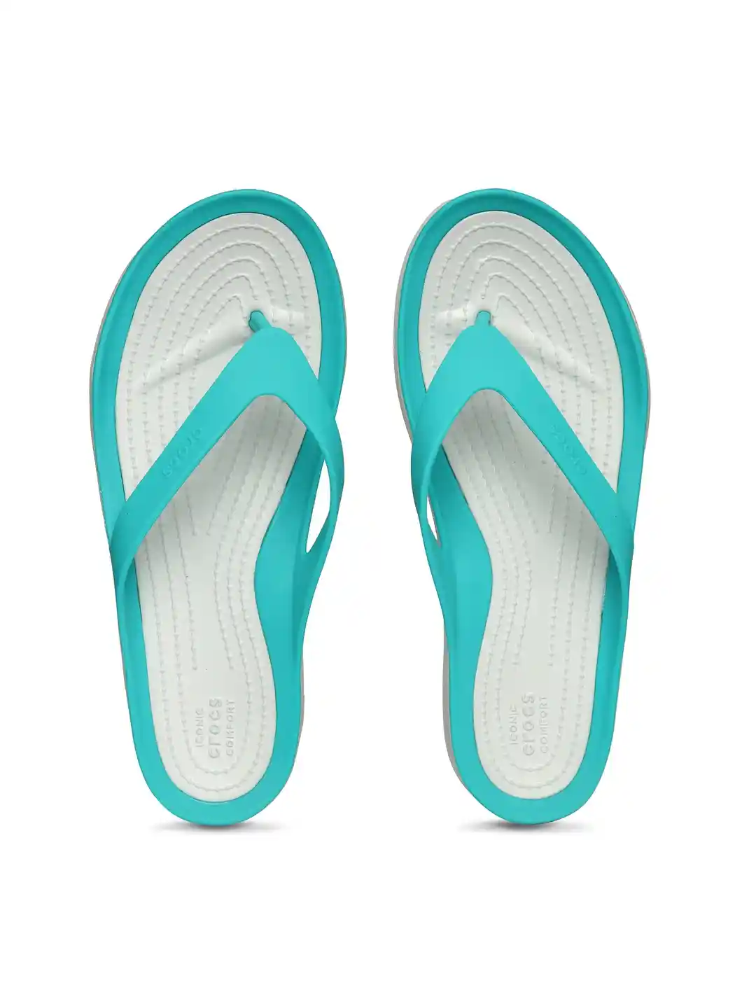 Crocs Swiftwater Women Turquoise Blue Solid Thong Flip-Flops