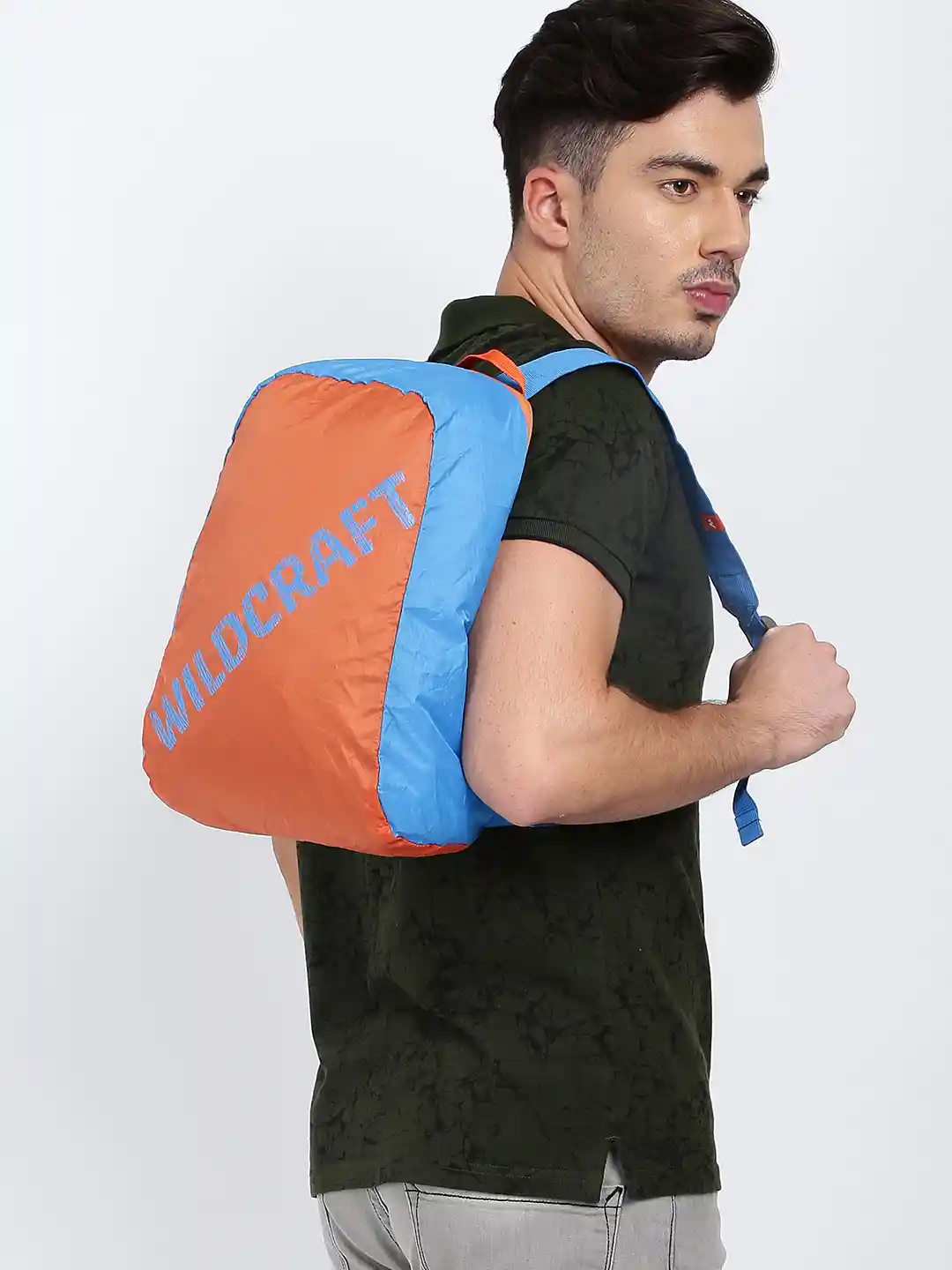 Buy Wildcraft Unisex Orange Blue Brand Logo Backpack Backpacks