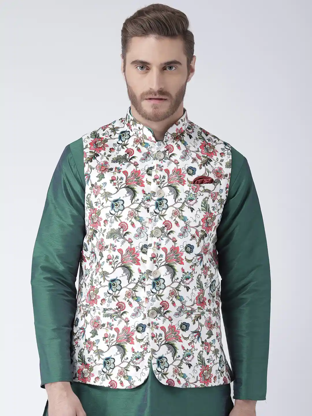 Buy Hangup Multicoloured Floral Print Nehru Jacket Nehru Jackets