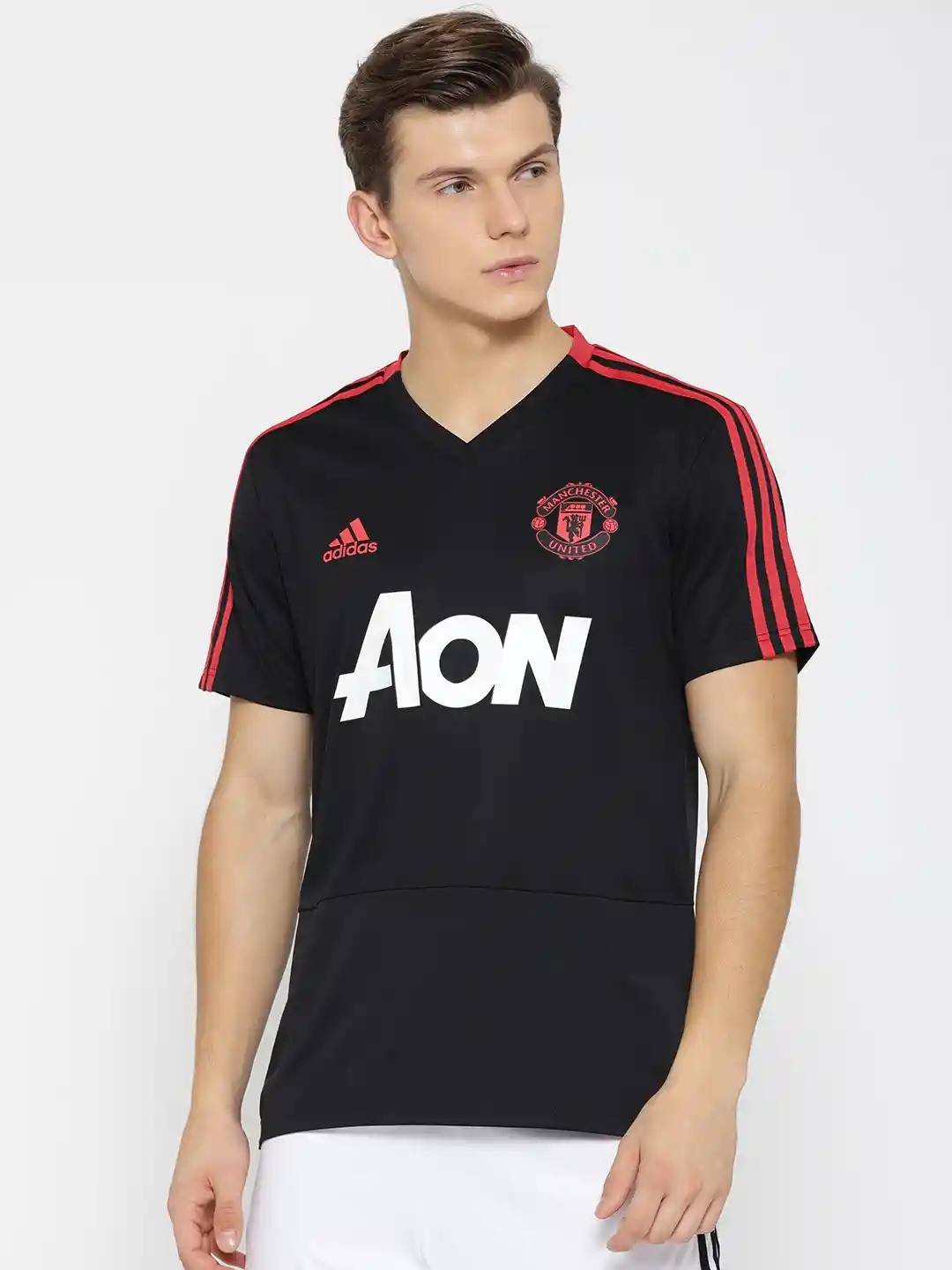 Buy ADIDAS Men Black Printed Manchester United FC Training Jersey