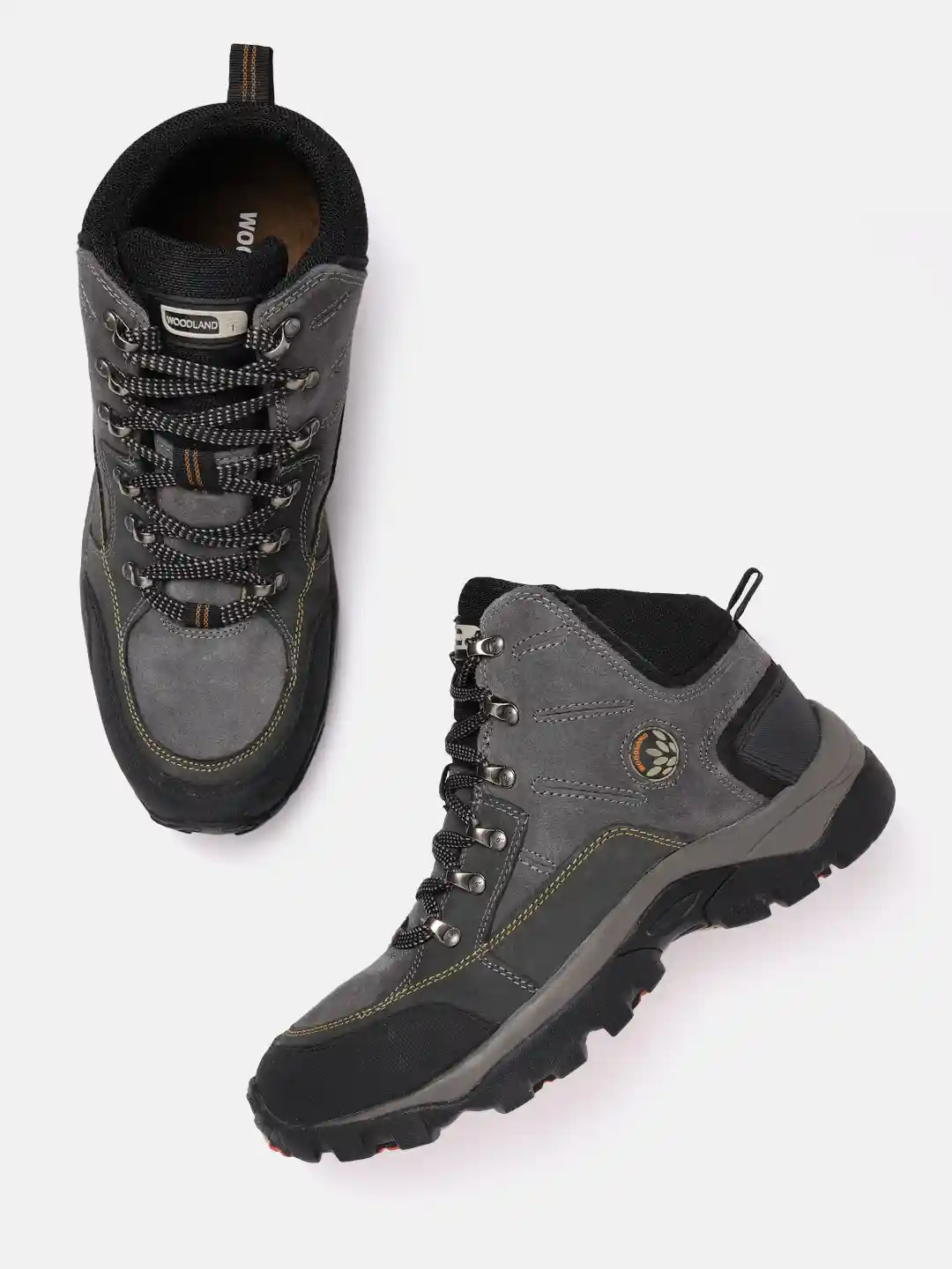 Buy Woodland Men Nubuck Leather Mid-Top Trekking Shoes Sports