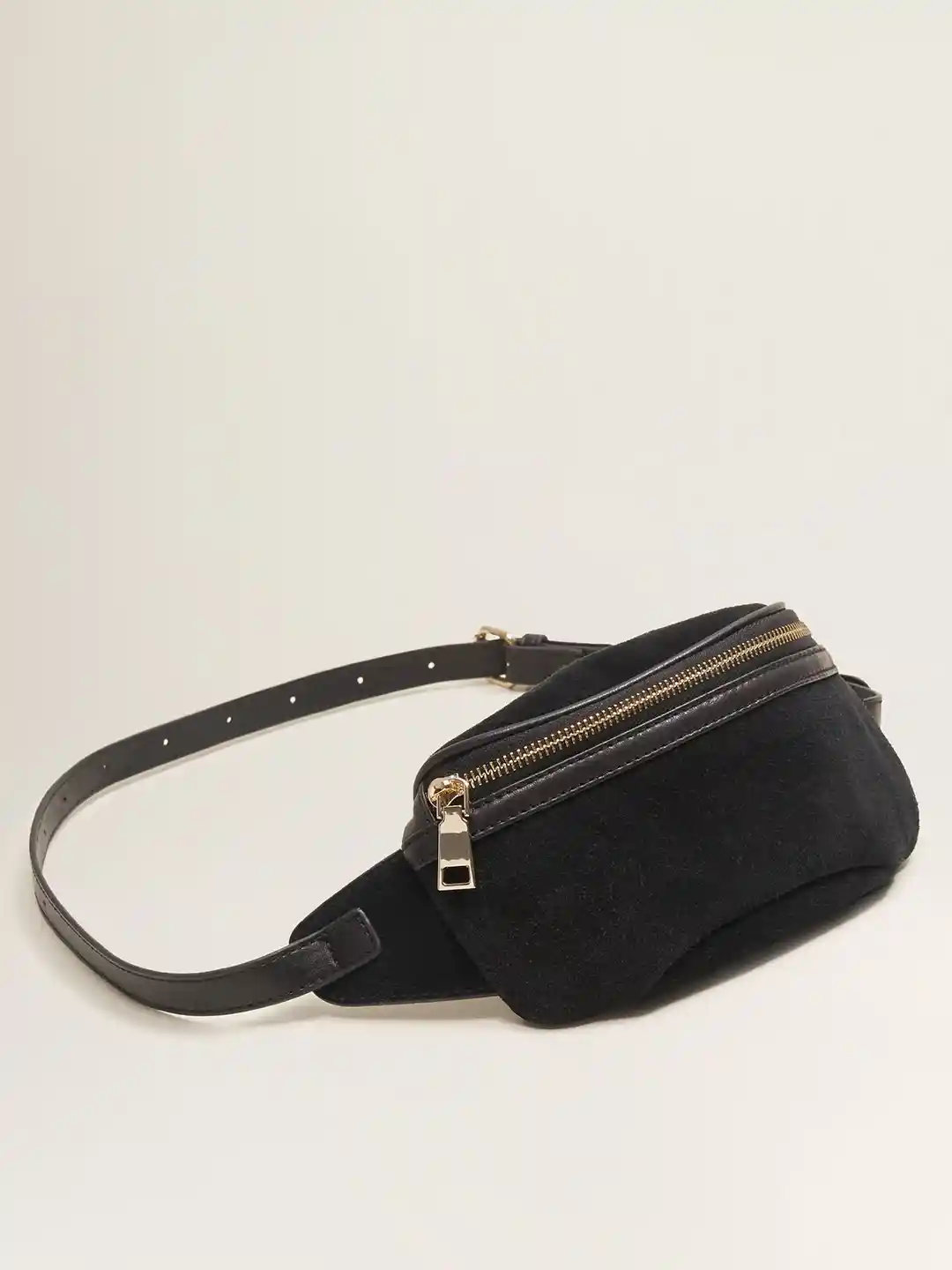 Leather Bags Mango Zipped Lap Belt Bag MANGO Women Black Suede