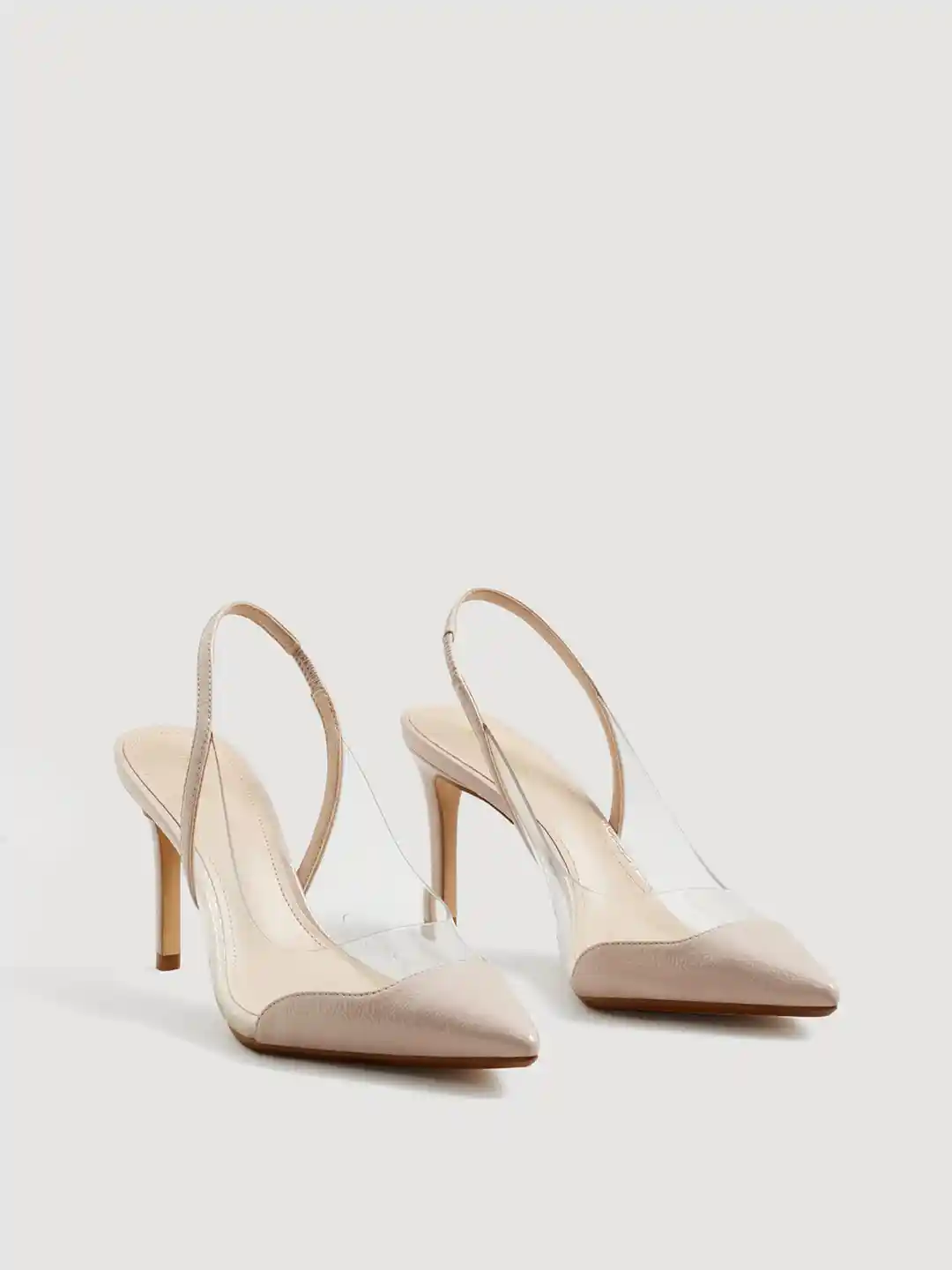 Buy MANGO Women Pink Transparent Solid Heels Heels for Women