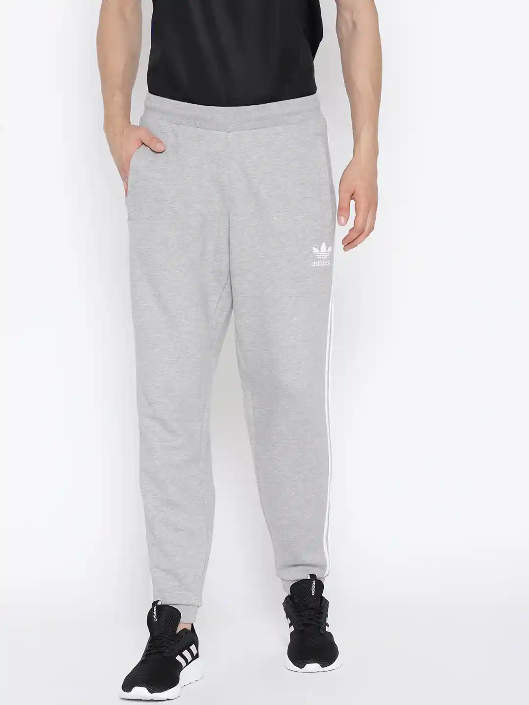 Jogger Grey White Striped Pants ADIDAS Originals Grey Melange