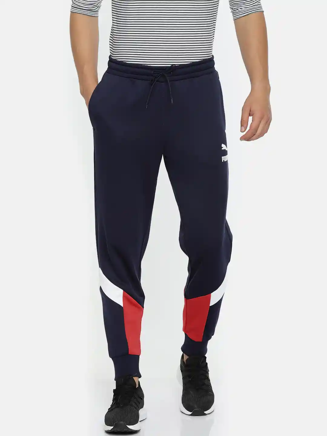 Buy Puma Men Navy Blue Solid Classics MCS Track Pants Track