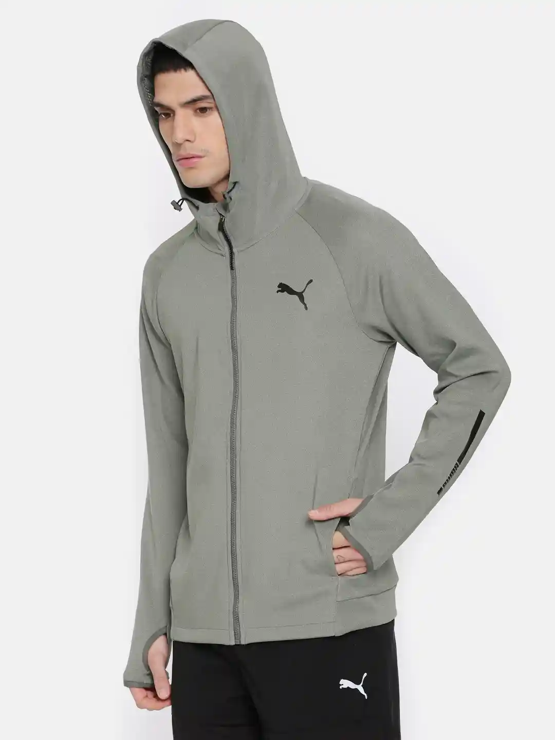 Buy Puma Men Grey Melange Tec Sports FZ DRY CELL Hooded Track Jacket -  Jackets for Men 7033530 | Myntra