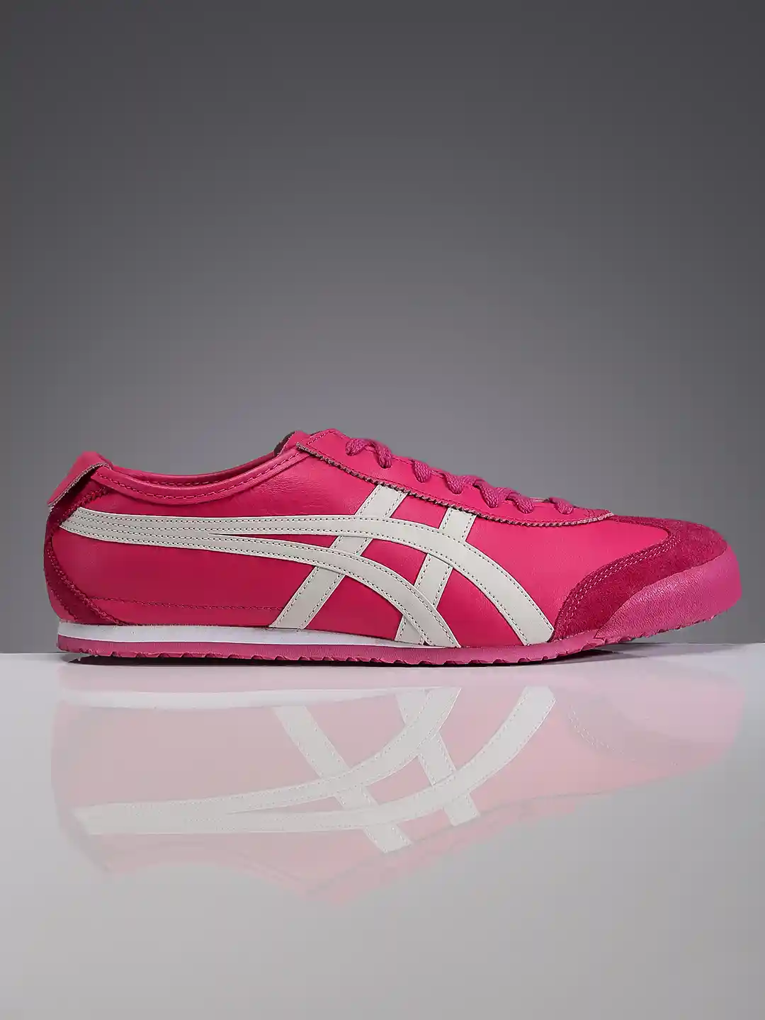 Buy Onitsuka Tiger Unisex Pink Leather Mexico 66 Sneakers Casual