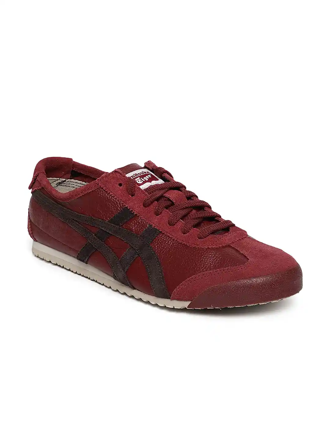 Buy Onitsuka Tiger Unisex Mexico 66 VN Maroon Leather Sneakers