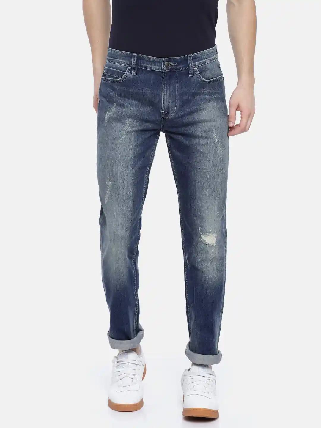 Buy Calvin Klein Jeans Men Blue Slim Fit Mid-Rise Low Distress