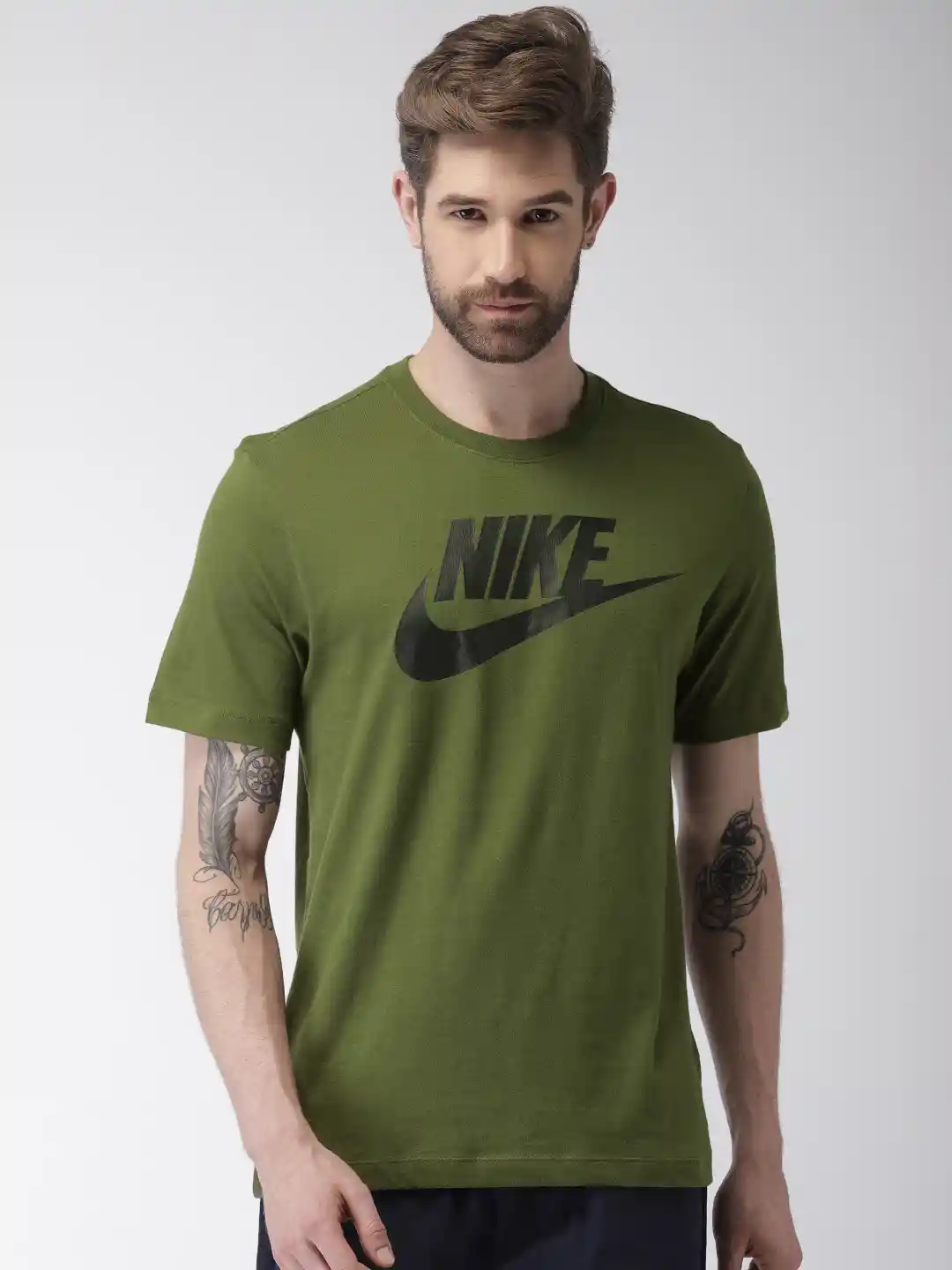 Buy Nike Men Olive Green Printed AS M NSW TEE FUTURA ICON Pure